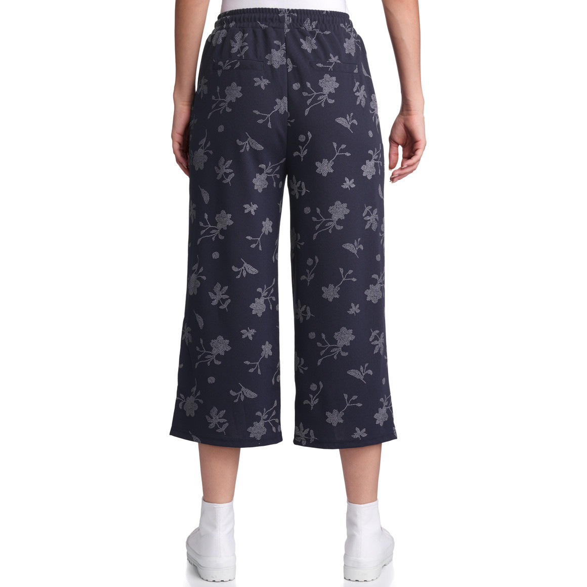 Gina Damen Culotte mit Blumen-Muster dunkelblau