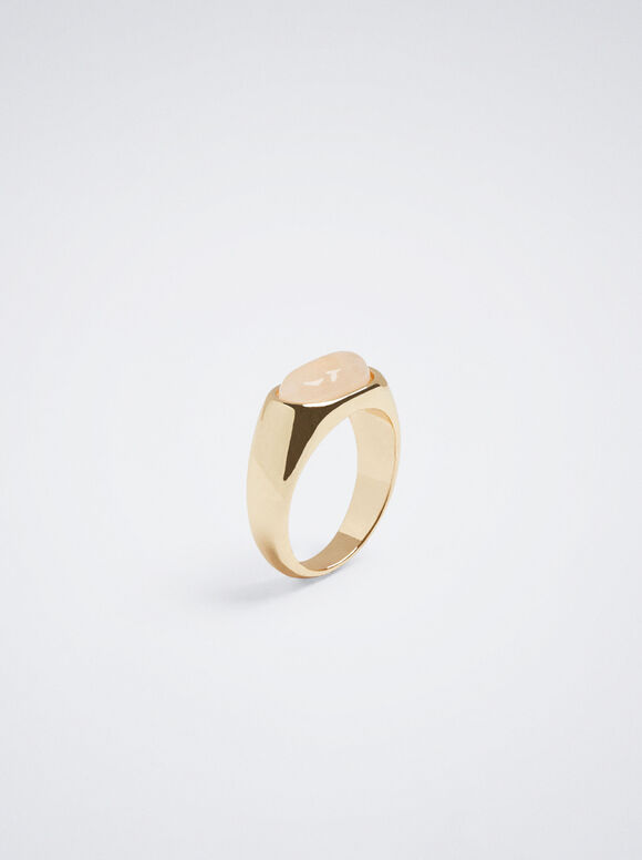 Anel com pedra semipreciosa - Rosa
