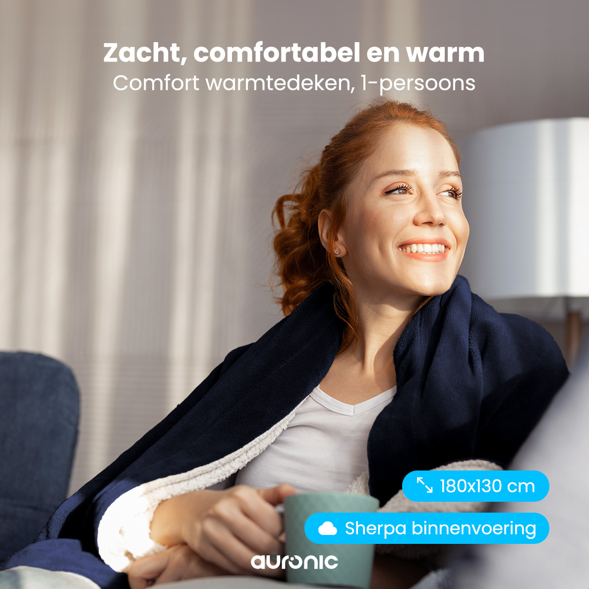 Auronic 180 x 130 cm elektrische deken - Blue