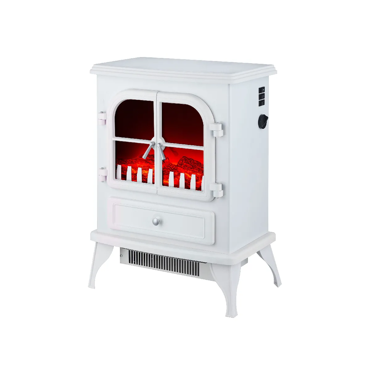 Purline Cheminée électrique rétro 2000W - Blanc