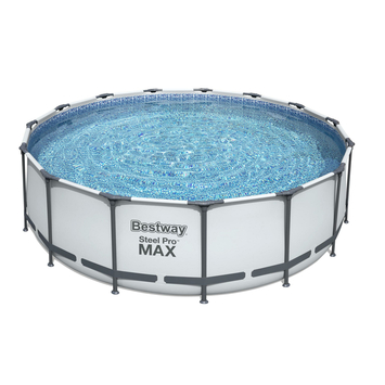 Bestway zwembad Pro Steel Max grijs 457 x 122 cm met ladder en afdekzeil