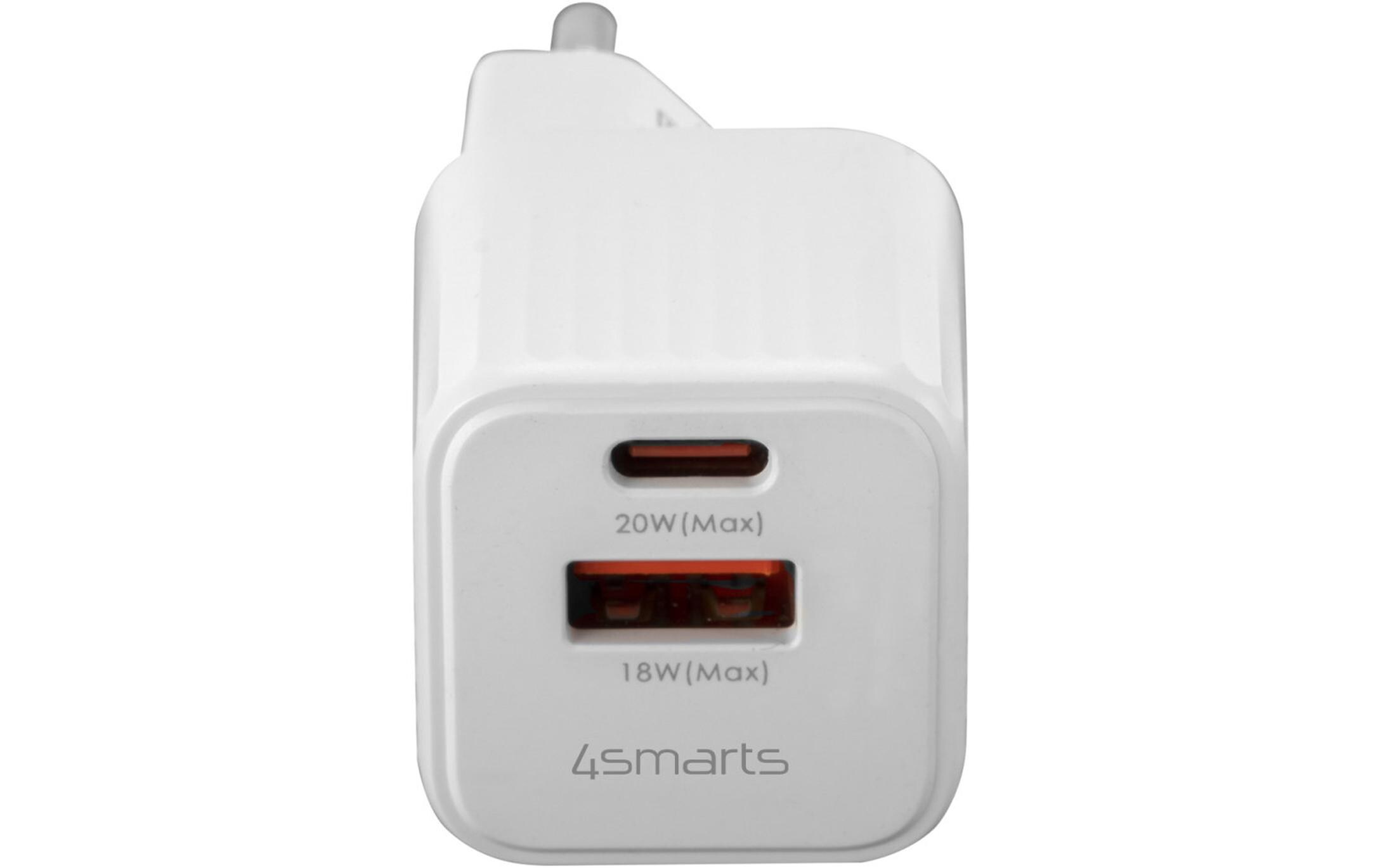 USB-Wandladegerät VoltPlug Duos Mini PD 20 W + KabelSchnellladefähiges Mini-Ladegerät mit USB-A-/USB-C-Port und einem USB-C-Kabel