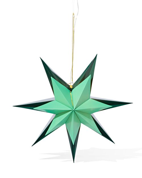 étoile de papier LED verte
