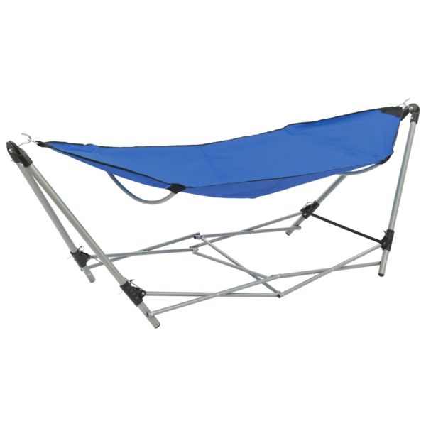 Cama de Rede com Suporte Dobrável Azul - 44363