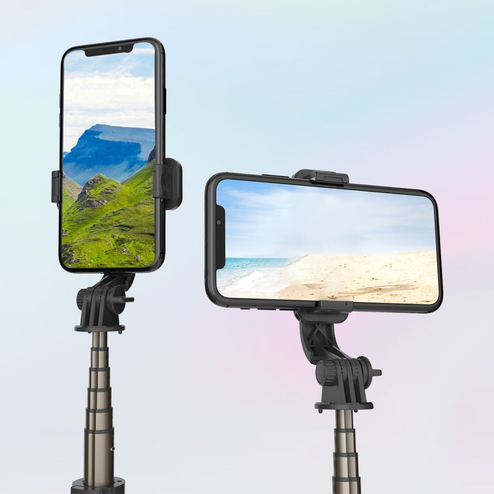 (53cm) Selfie Stick Tripod Dreibein Stativ Halterung mit Bluetooth Fernauslöser für Smartphone - Schwarz