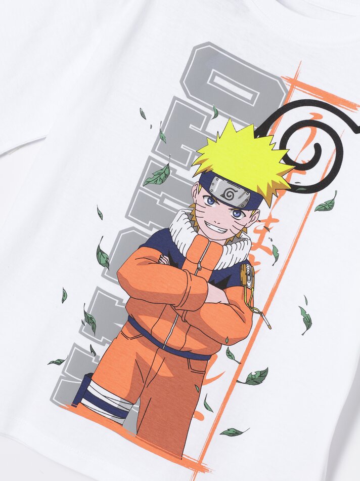 Camiseta Naruto Shippuden com estampa maxi - Branca