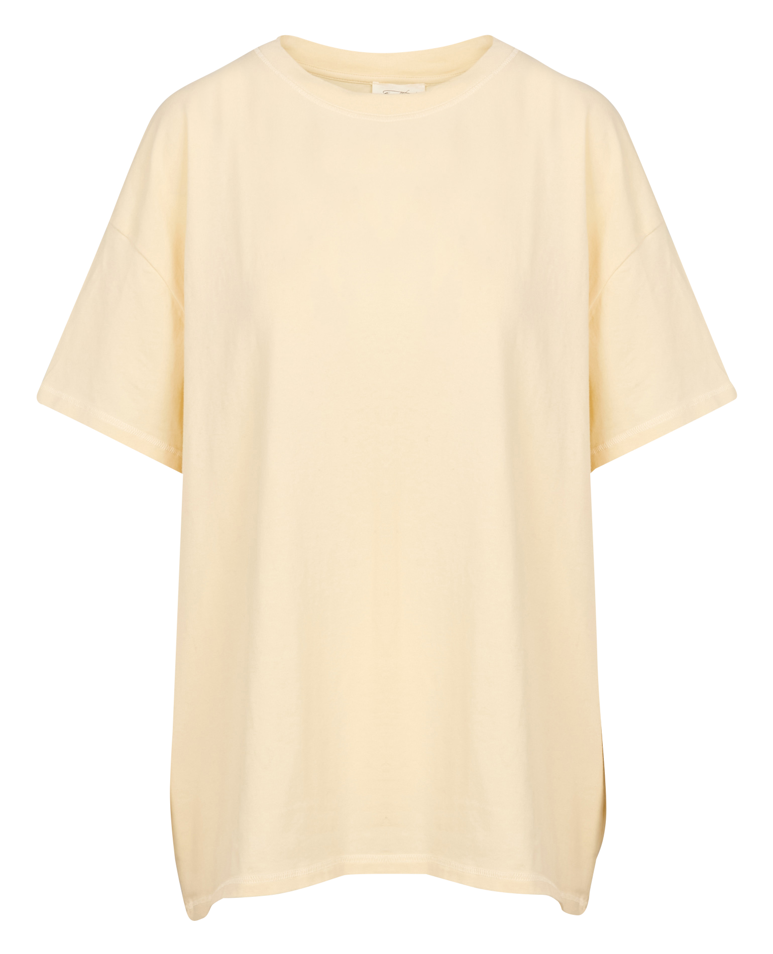 PYMAZ - Tee-shirt oversize col rond en coton mélangé | Beige