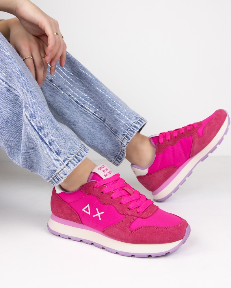 Sun 68 Ally Solid Nylon Lage sneakers  - roze