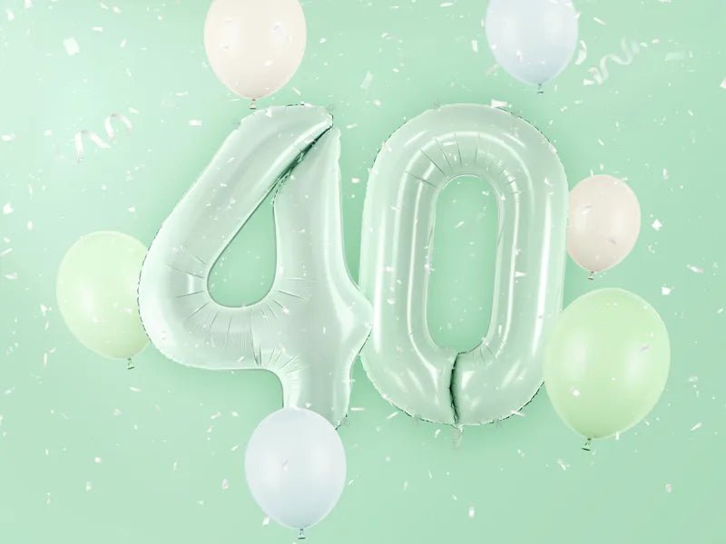 4 Jaar Cijfer Ballon Mintgroen Leeg 72cm