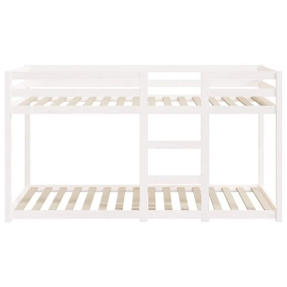 vidaXL - Stapelbed met zijladder - Wit - Massief grenenhout - 80x200 cm