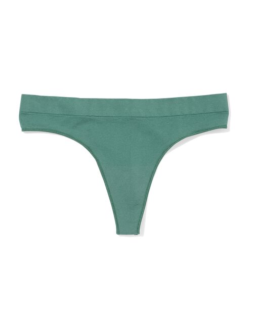 string femme sans coutures en micro vert foncé