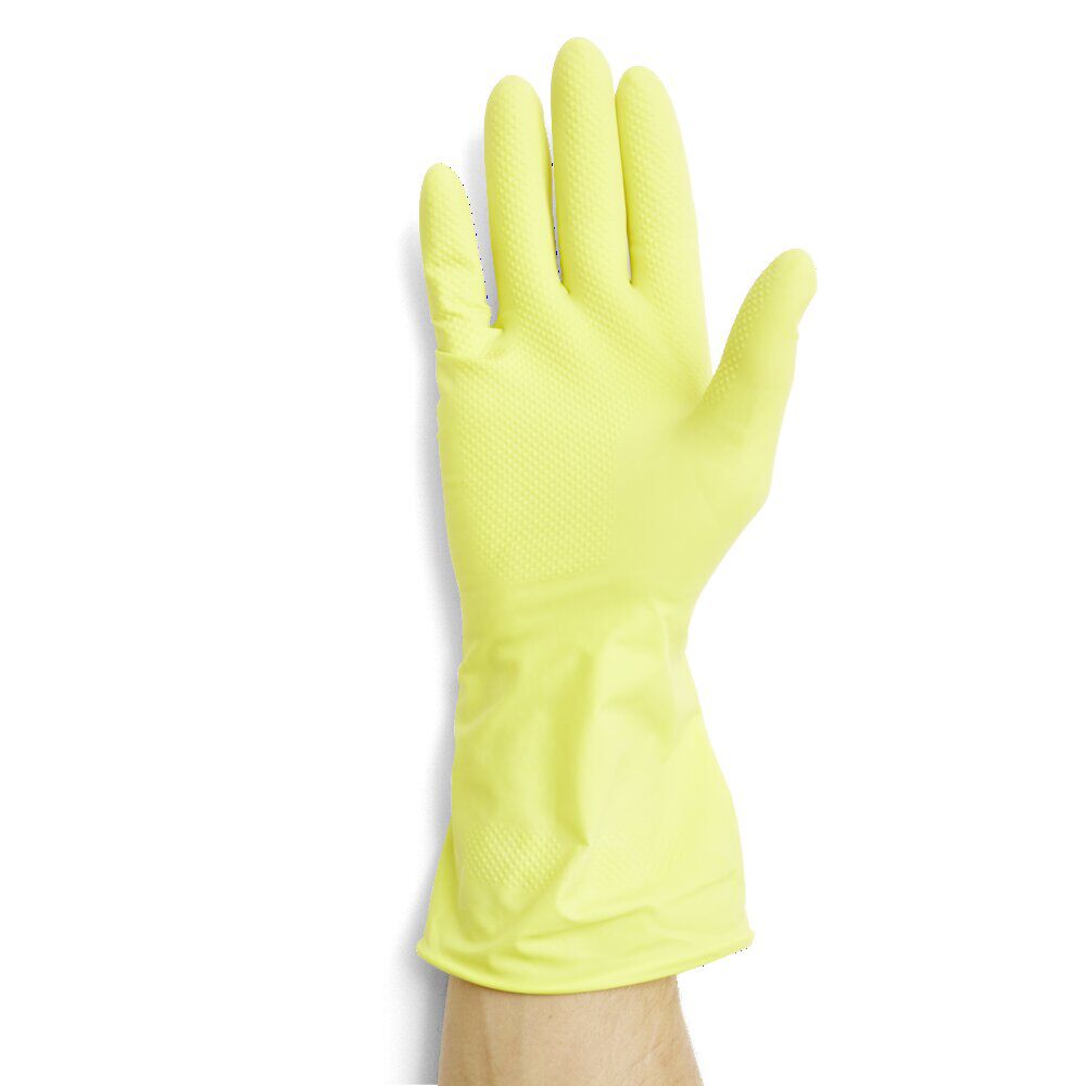 Paire de gant long en latex jaune Taille S