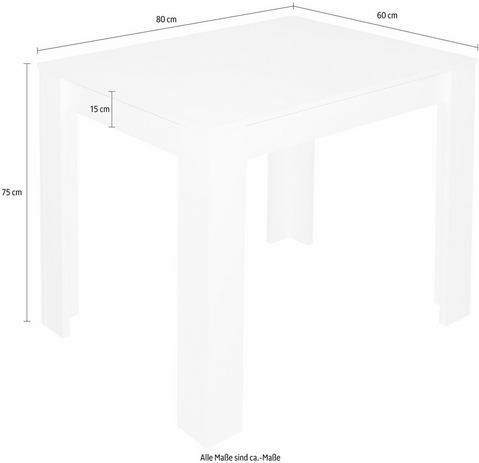 Eettafel - Matwit - 80 cm x 60 cm - Hout - Inklapbaar