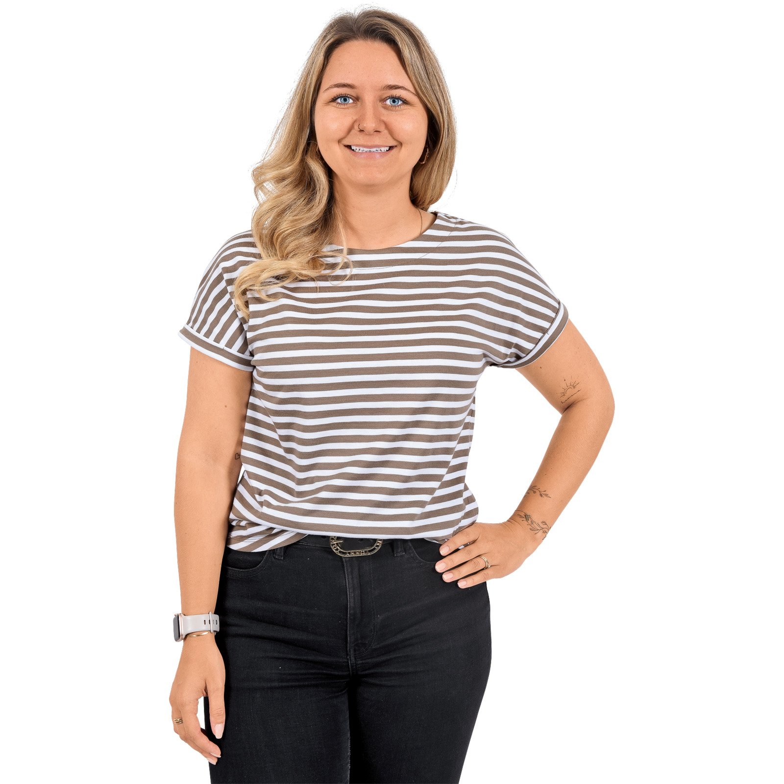 Damen-T-Shirt, Stripes