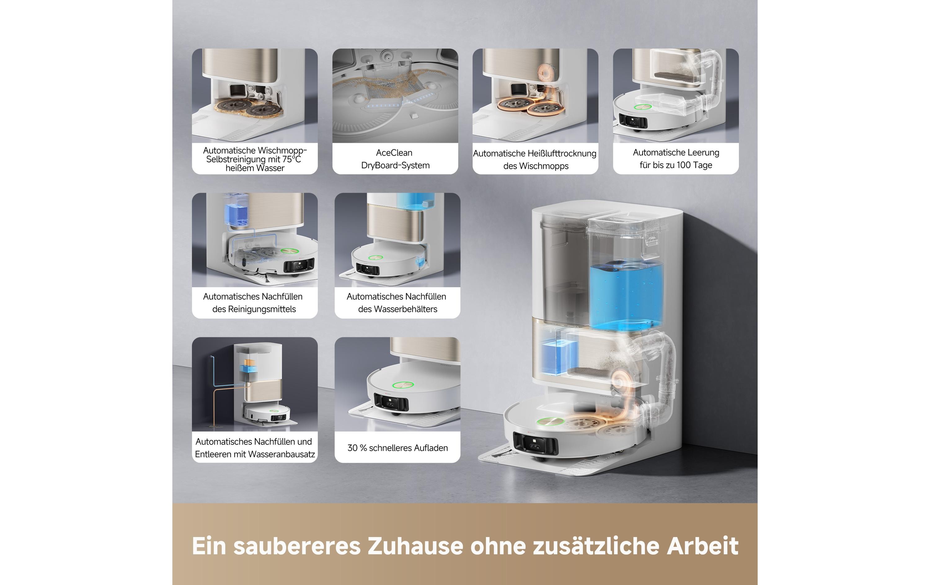 Saug- und Wischroboter L50 Pro Ultra Weiss<br>Roboterstaubsauger mit Basisstation