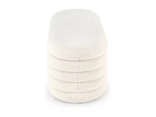 Banc couleur crème en tissu bouclé avec coffre de rangement Nikola