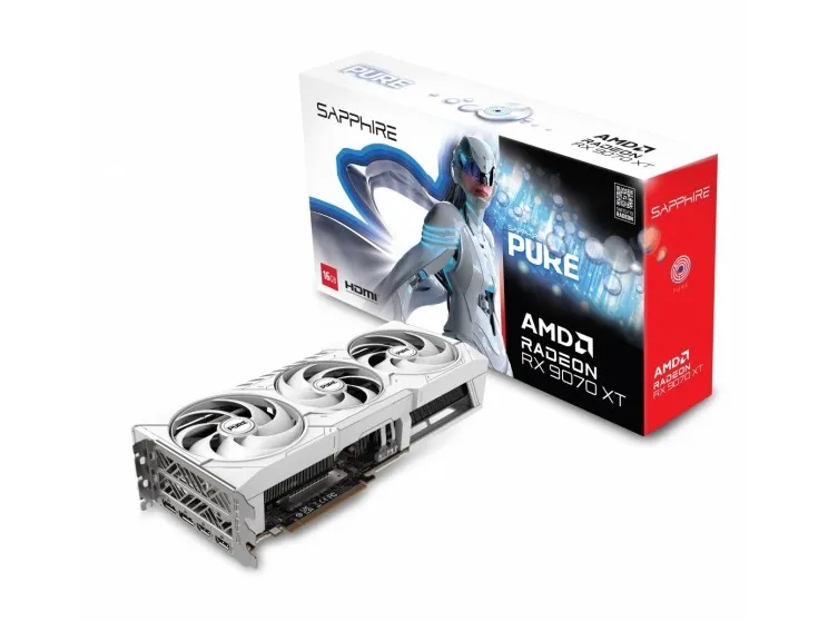 Sapphire Pure Radeon RX 9070 XT - Grafikkort - Radeon RX 9070 XT - 16 GB GDDR6 - PCIe 5.0 x16 - 2 x DisplayPort, 2 x HDMI