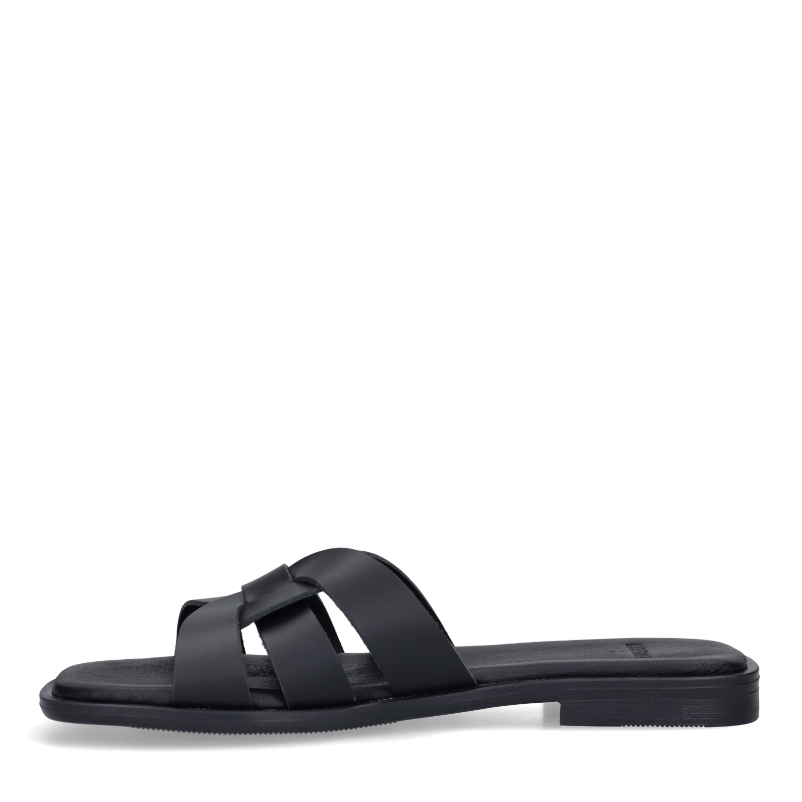 Zwarte leren slippers