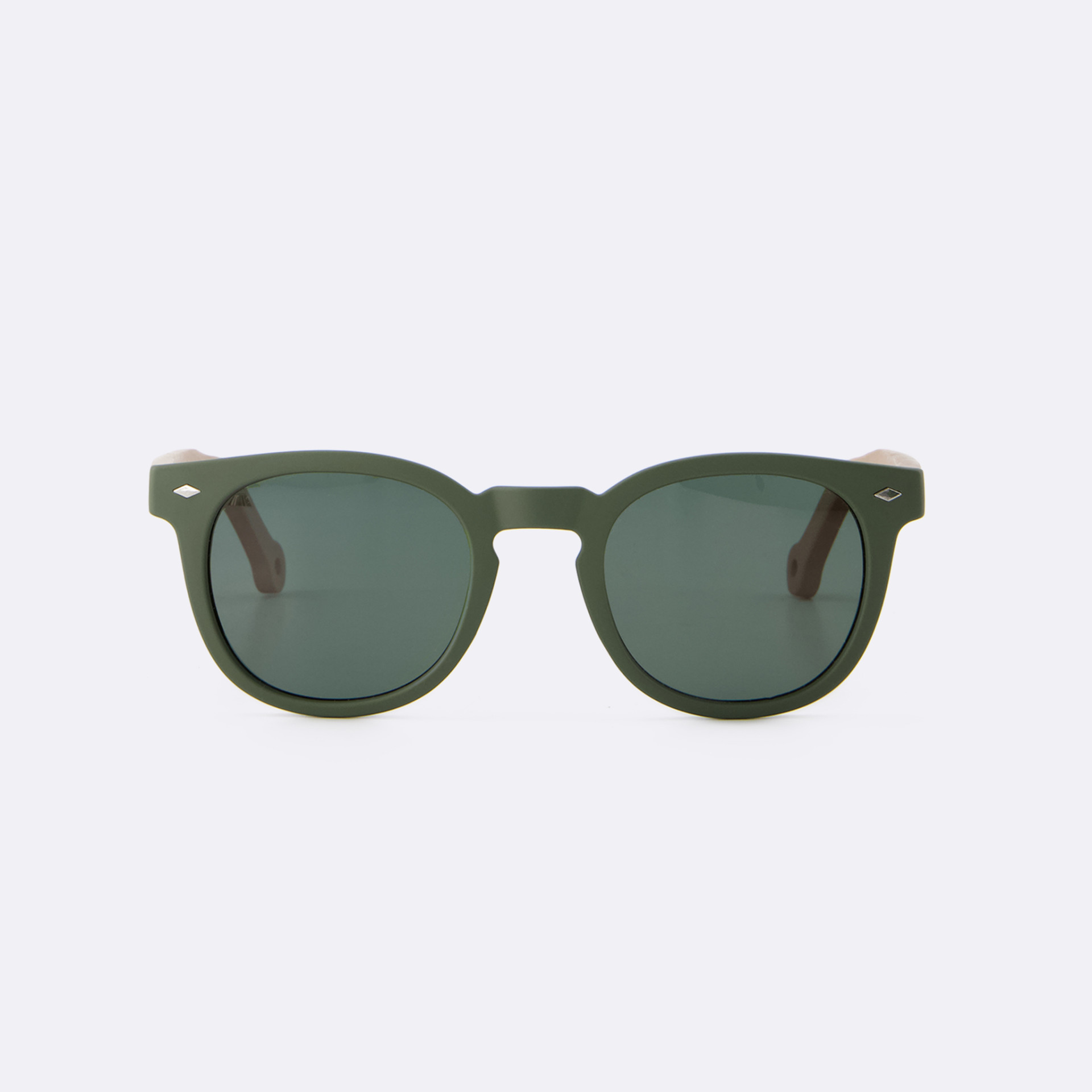 Lunette de soleil kaki plastique recyclé et bambou organique - modèle sunglass