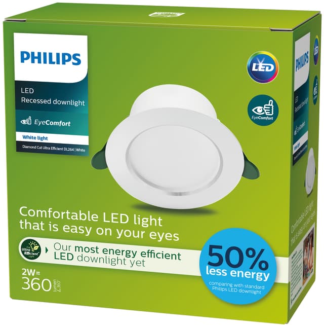 Philips Diamond Cut loftslys2W