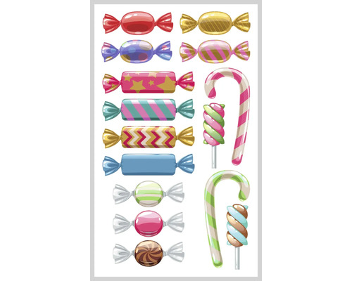 Mini stickers voor kindersnoep, 18 stuks.