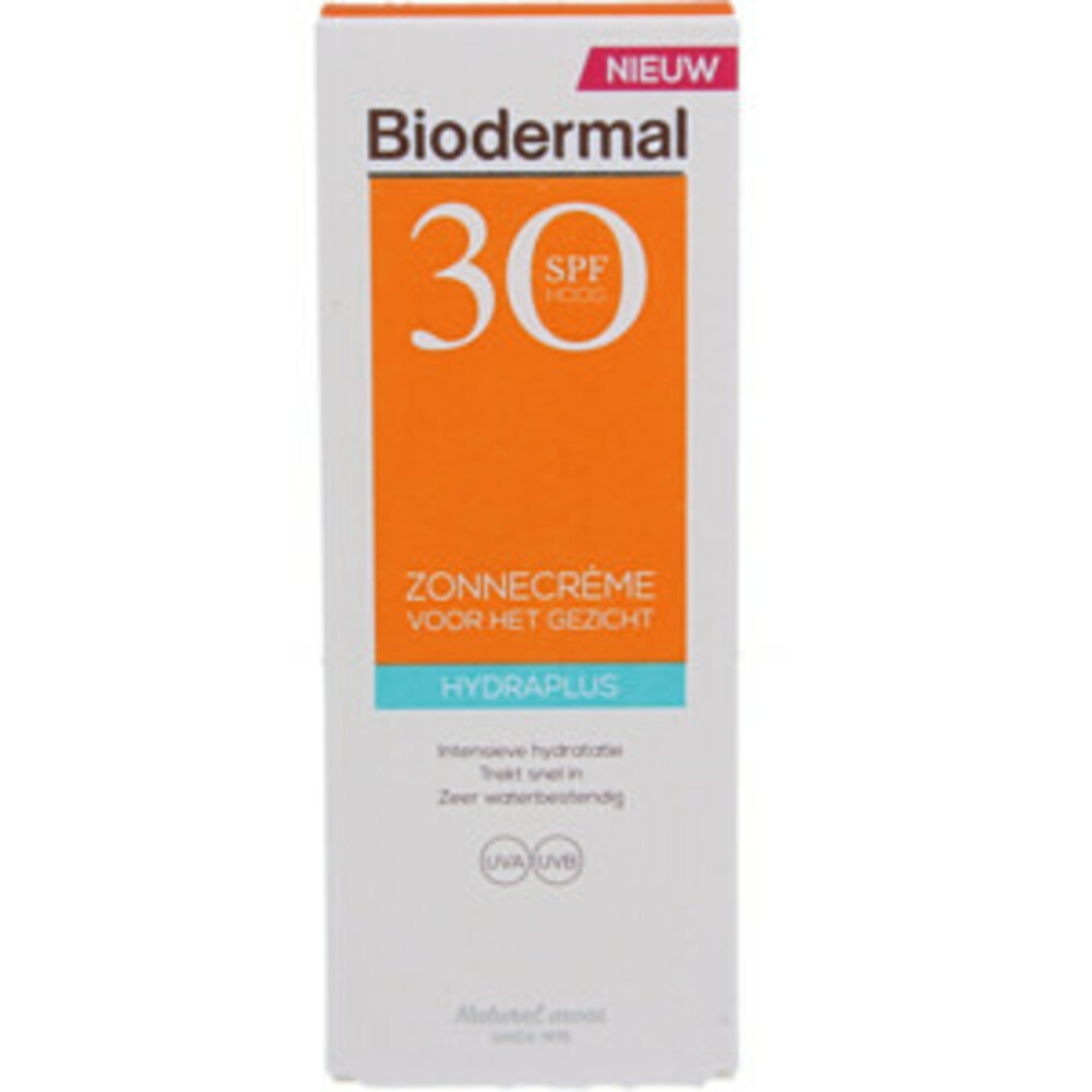 2x Biodermal Zonnecrème Gezicht Hydraplus SPF 3050 ml