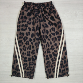 Leopard Parachute Stripe Pants - beige (verzenddatum 2maart)