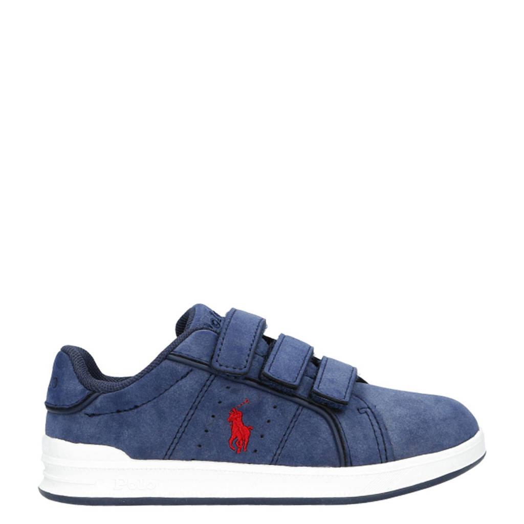 Ralph Lauren Heritage Court III Kleuter suède sneakers blauw