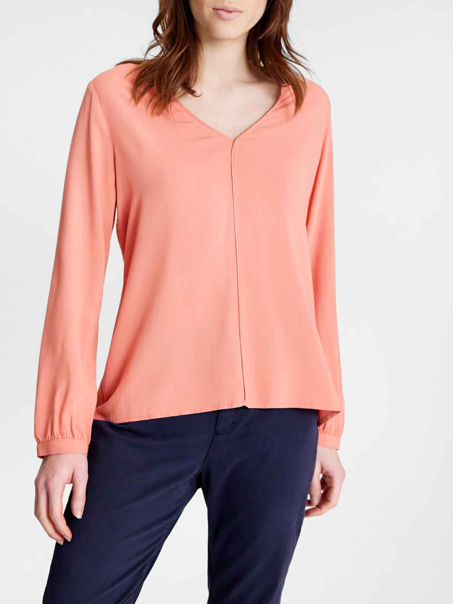 Blouse Femme Col V Rose