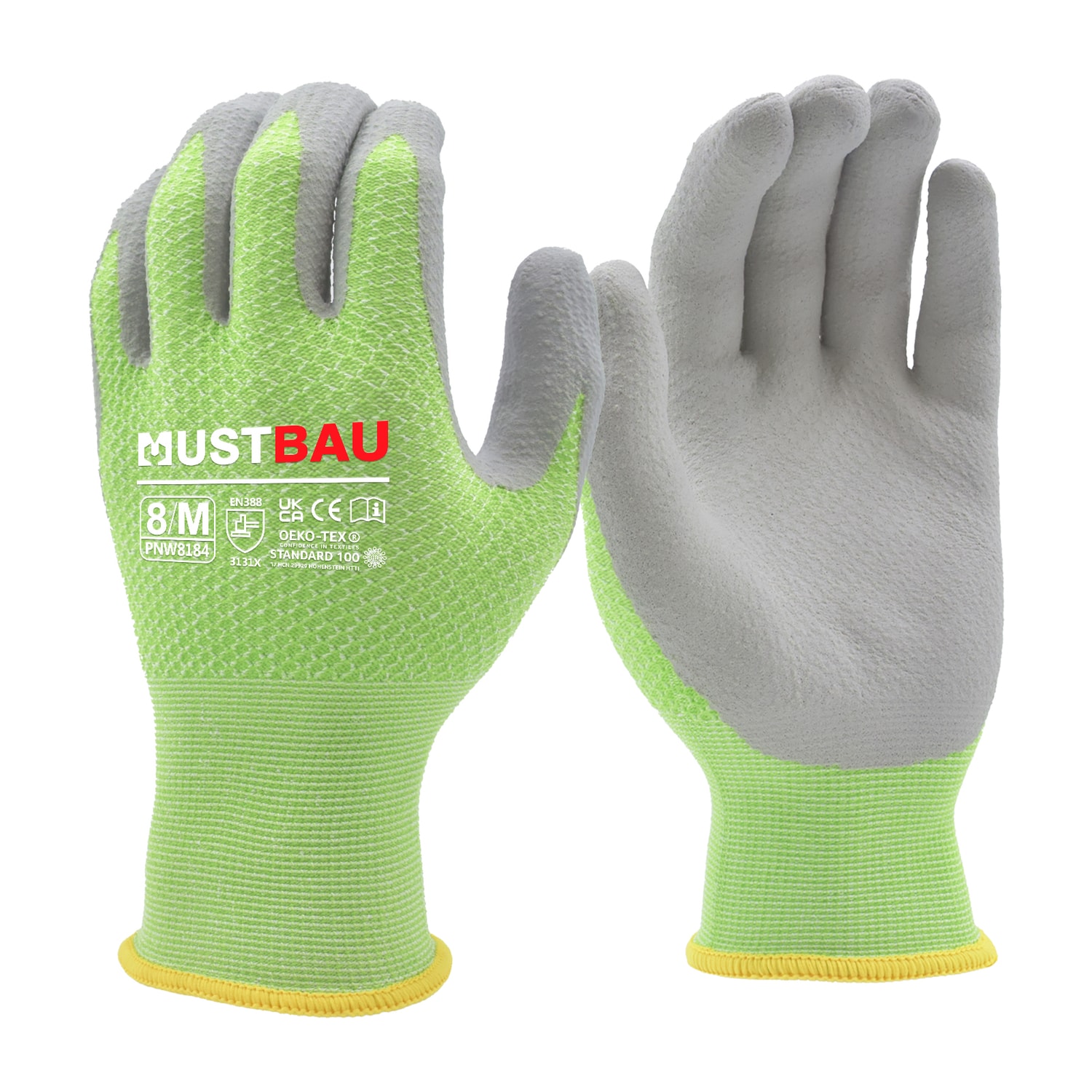 Mustbau Arbeitshandschuhe 3 Pack,Gartenhandschuhe Montagehandschuhe, Wiederverwendbar, Größe:S