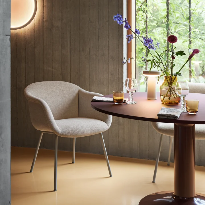 Muuto - Midst Esstisch, Ø 120 cm, Linoleum schwarz / schwarz