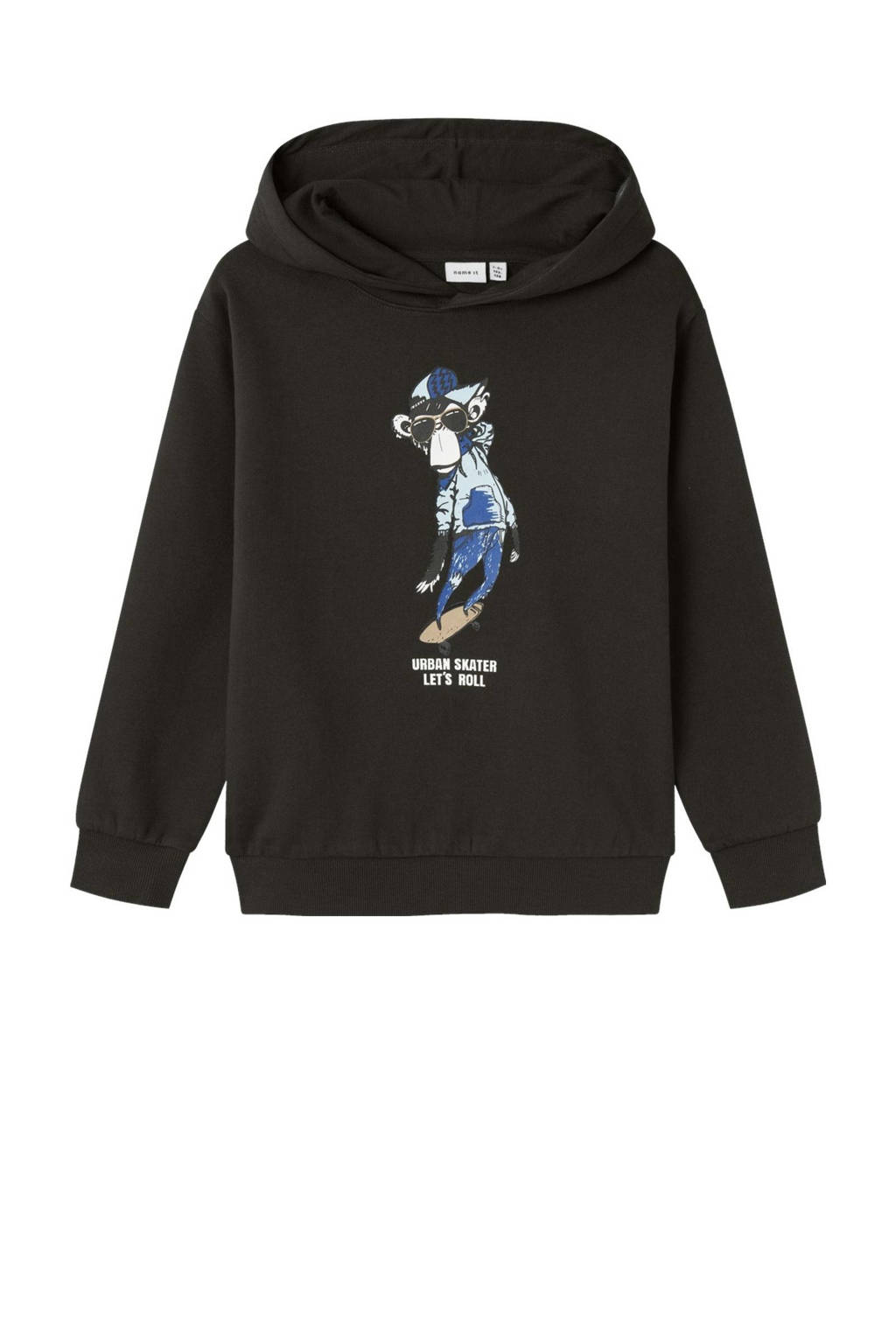 NAME IT sweater NKMRENMA met printopdruk zwart