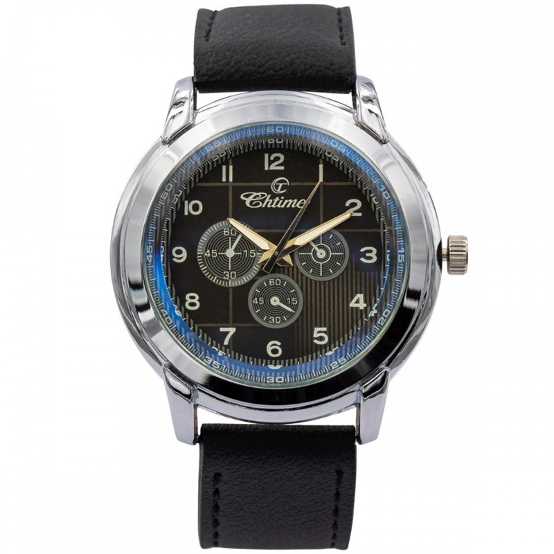 Montre Homme CHTIME bracelet Cuir Noir