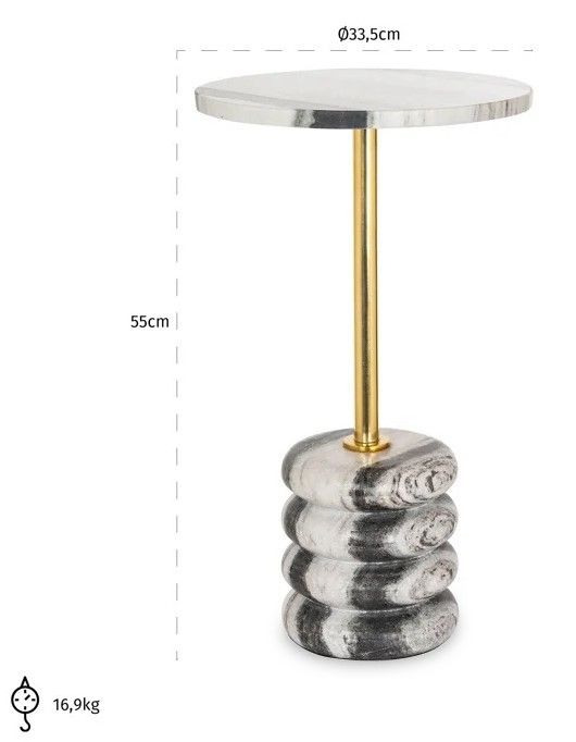 Bijzettafel 212377 Isolde ⌀33.5  x H55 cm