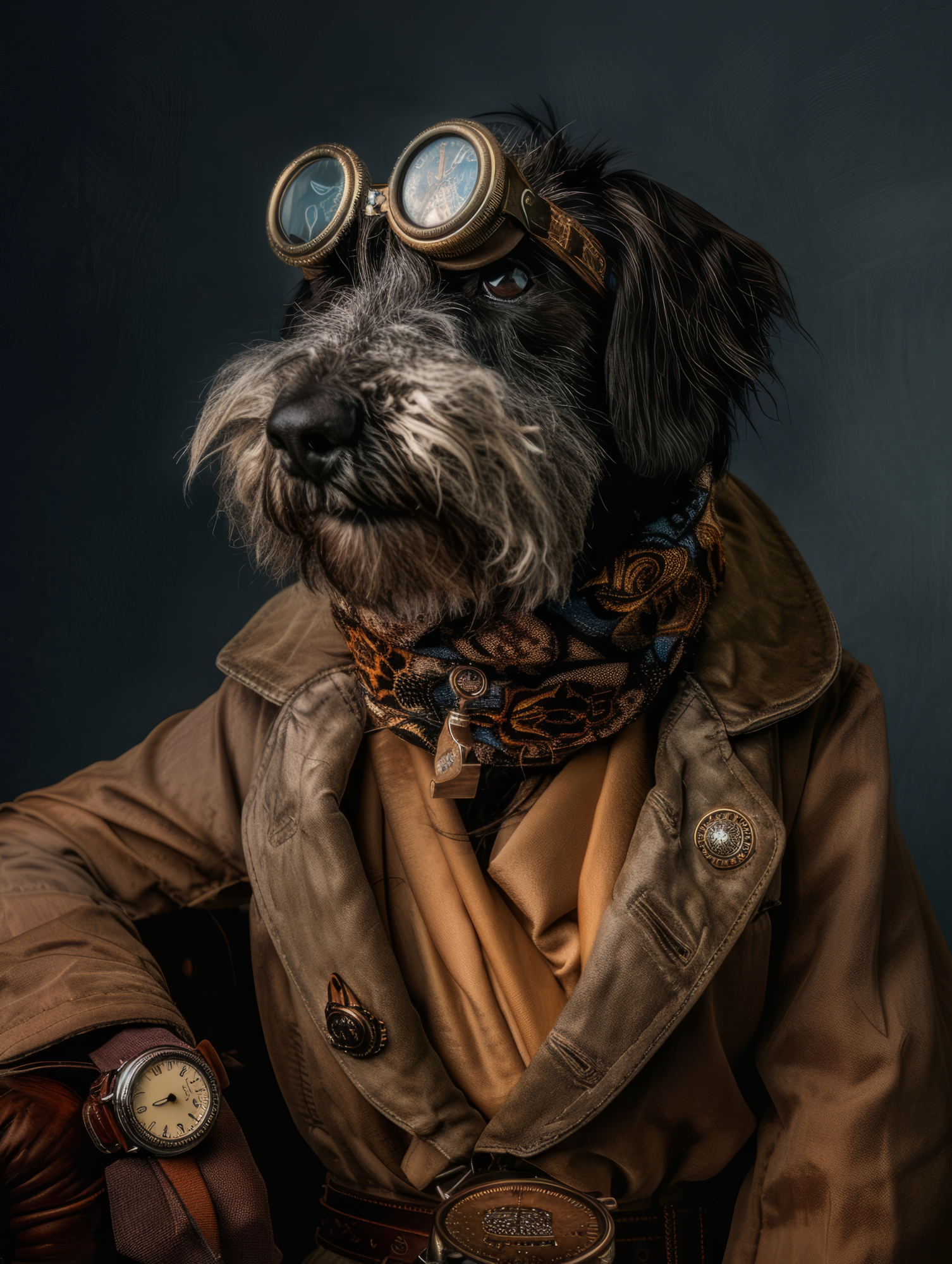 Canvas schilderij van een Barbet 100x150 cm