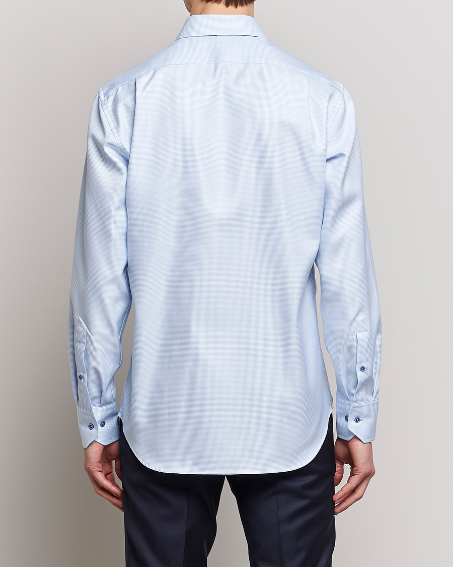 Stenströms Fitted Body Contrast Shirt Light Blue