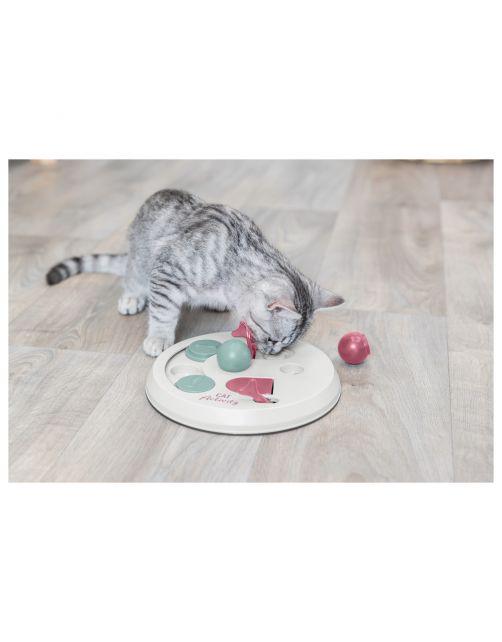 Trixie Activity Flip Board - Kattenspeelgoed - Ø23 cm Beige Roze Lila