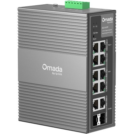 TP-Link Omada IES210GPP commutateur réseau Géré Gigabit Ethernet (10/100/1000) Connexion Ethernet, supportant l'alimentation via ce port (PoE) DIN rail Gris