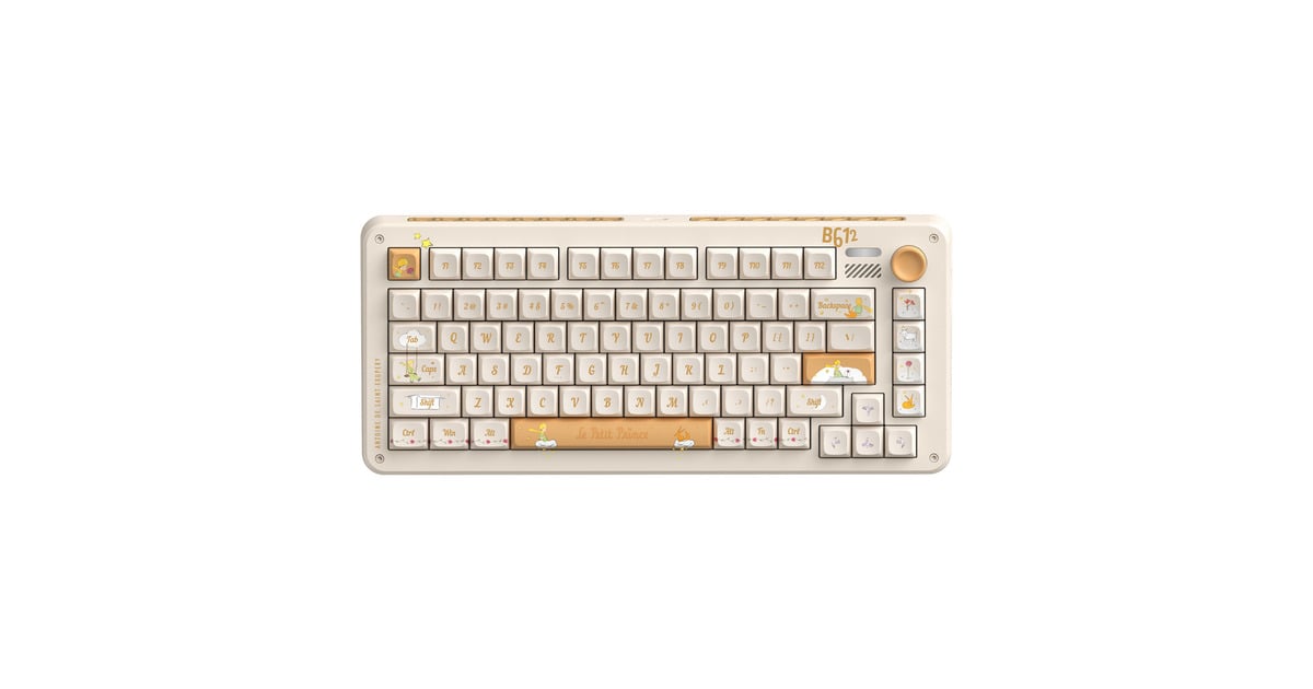 IqunixZX75 Sunset Ponder Wireless Mechanical Keyboard, gaming toetsenbord  (Lichtgeel, US lay-out, IQUNIX Silent Rose, RGB leds, 75%, Hot-swappable, Double-shot PBT, 2.4GHz | Bluetooth 5.1 | USB-C)