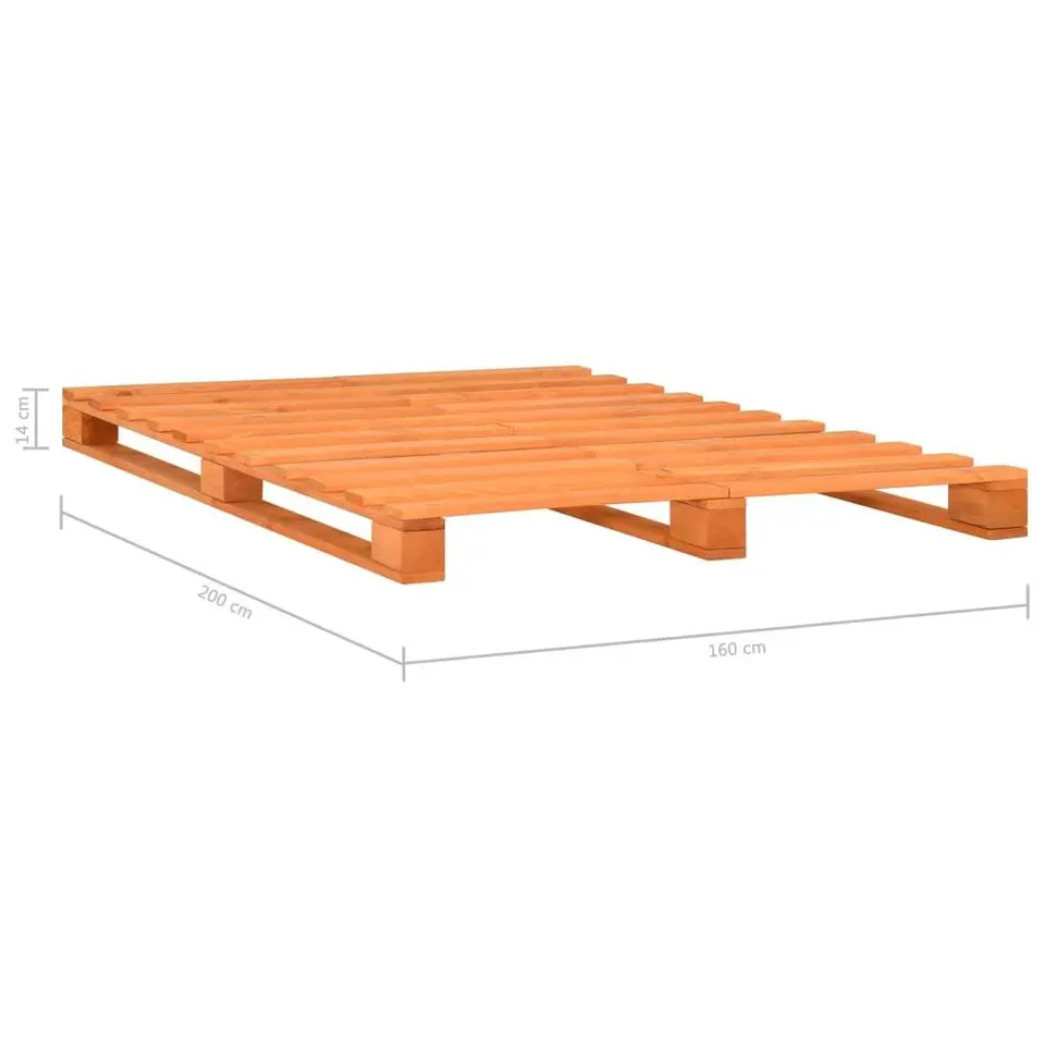 vidaXL - Bed frame pallet - Bruin - Massief grenenhout - 160x200 cm
