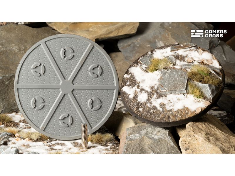 GamersGrass Winter round 90 mm (x1) Hochwertige Bases für den Miniaturenbau