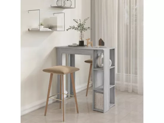 Table de bar avec étagère Sonoma gris 102x50x103,5 cm Aggloméré