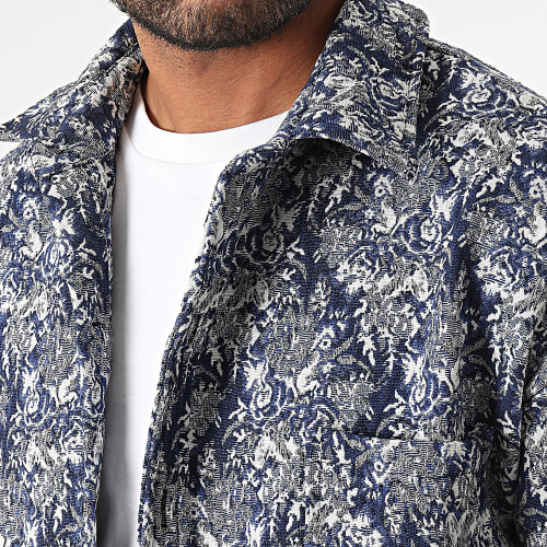 Surchemise Bleu Marine Blanc