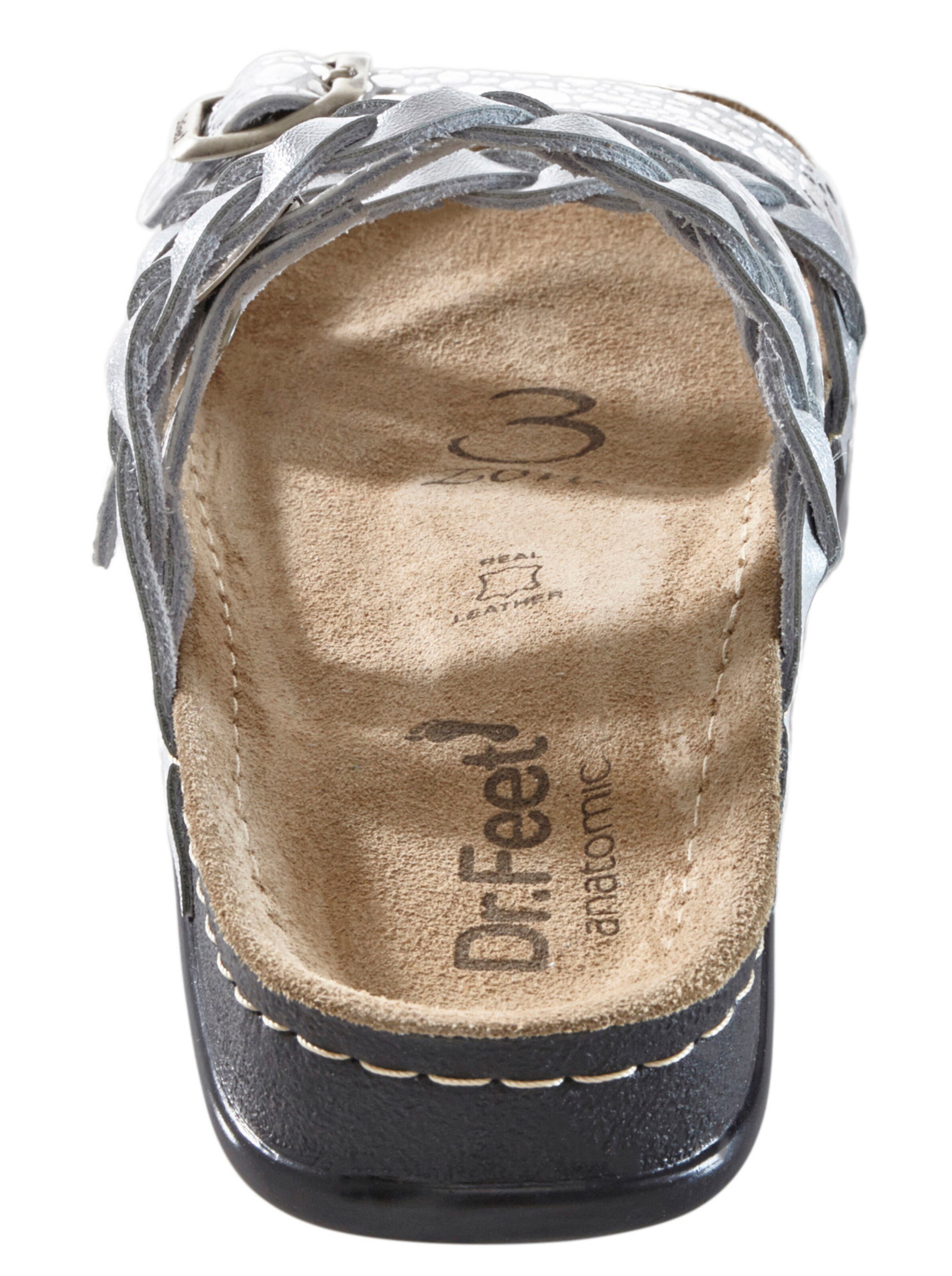Dr. Feet Pantolette in silberfarben