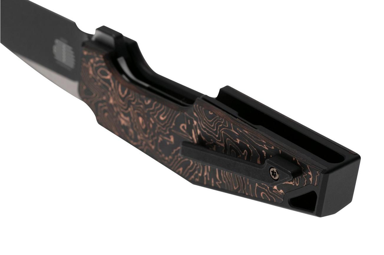 WE Knife OAO One And Only WE23001-2, Blackwashed CPM 20 CV, Black Titanium Copper Foil Carbon Fiber, zakmes