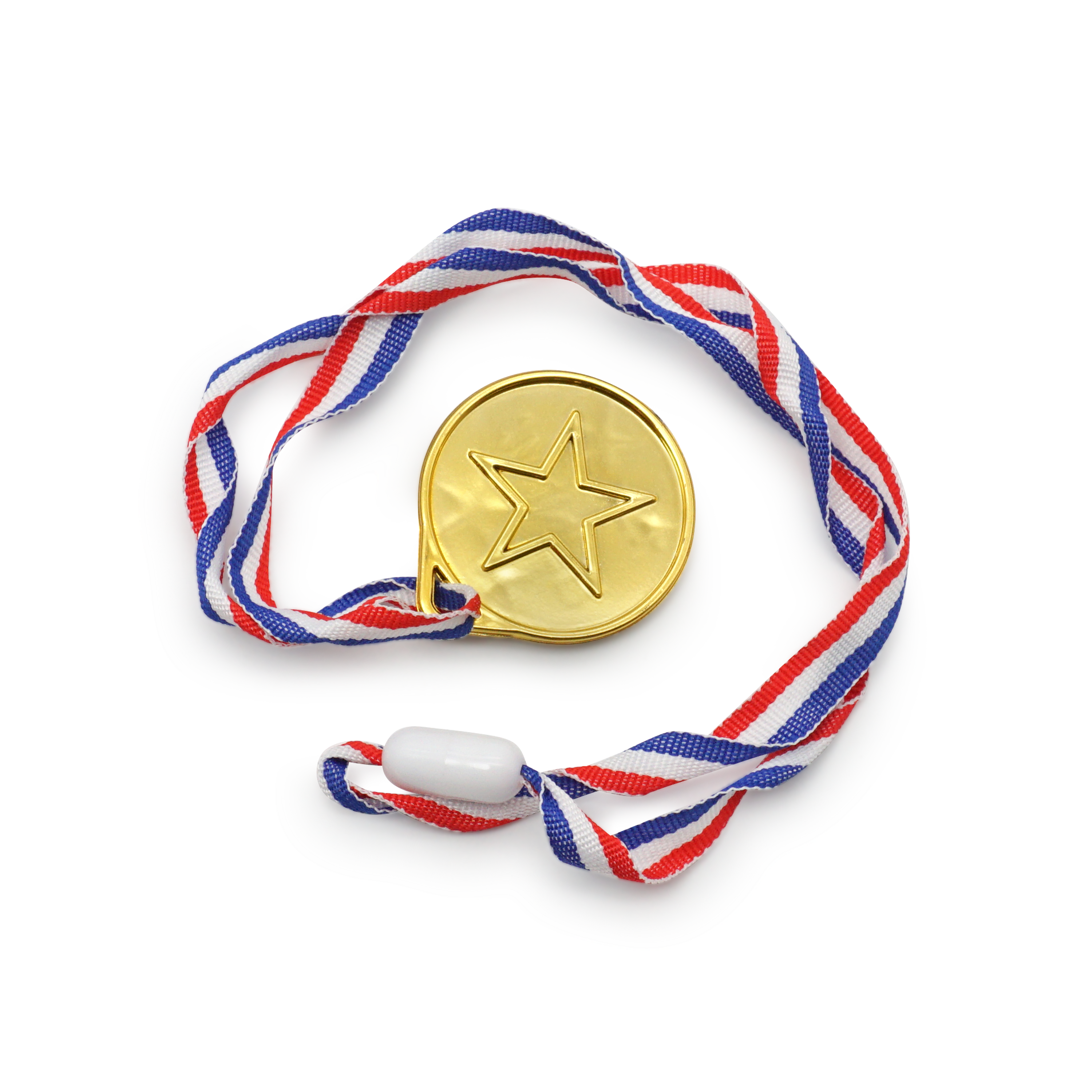 (12er Set) Gewinner Medaille Sieger Abzeichen mit Umhängeband - Gold