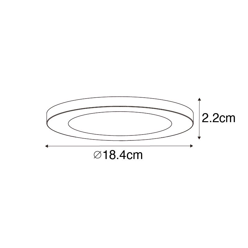Set van 6 In- of opbouwspot wit 18 cm incl. LED 3 staps dim to warm - Trans