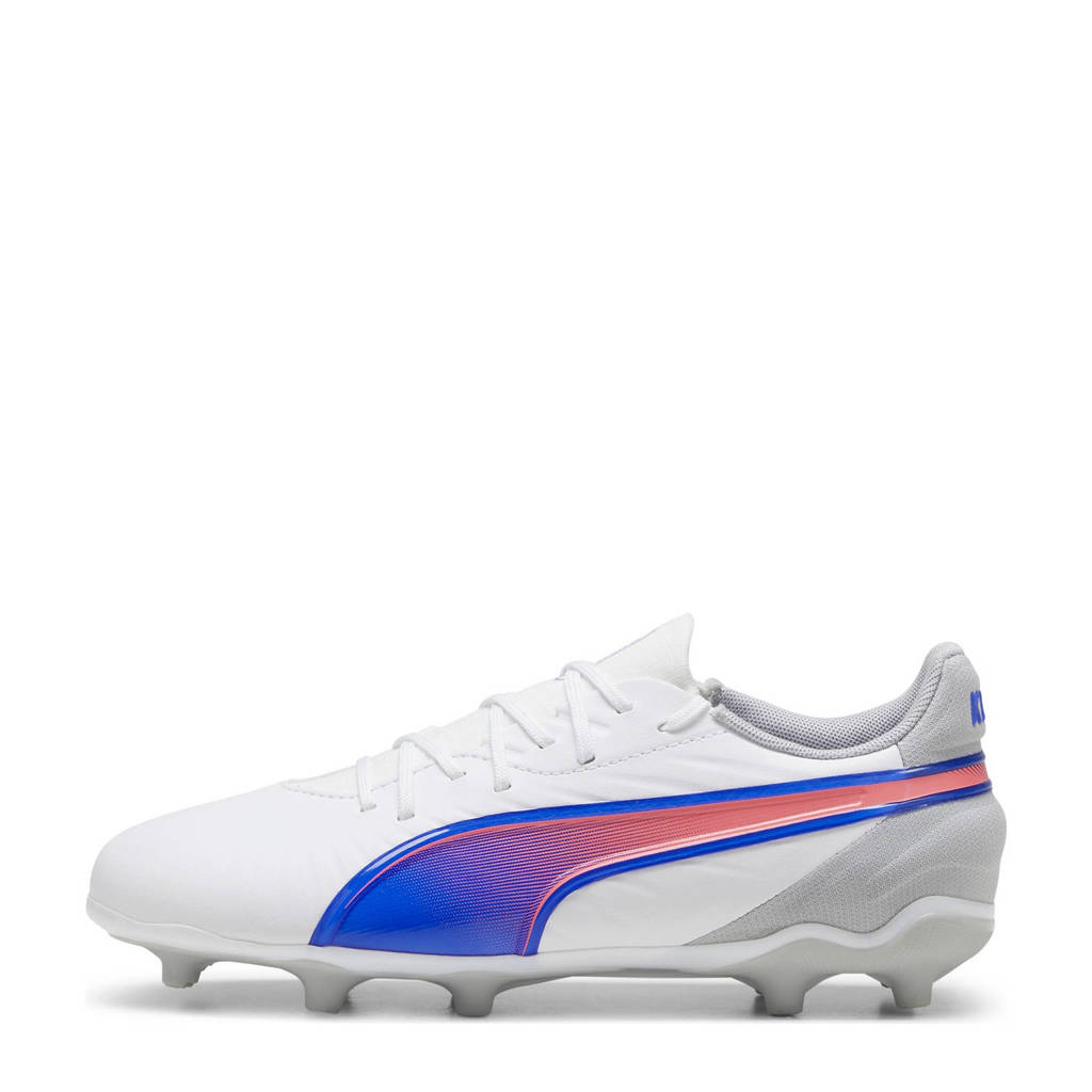 Puma Kin Matchjunior voetbalschoenen wit/kobaltblauw/lichtgrijs