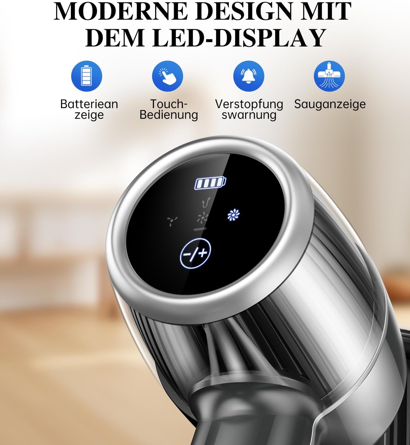 Akku Staubsauger Kabellos Akkustaubsauger Akkusauger - Kabelloser Stabstaubsauger Elektrische Sauger Kehrbesen mit Ladestation Cordless Vacuum Cleaner Für Tierhaare Teppich Beutellos Stielstaubsauger