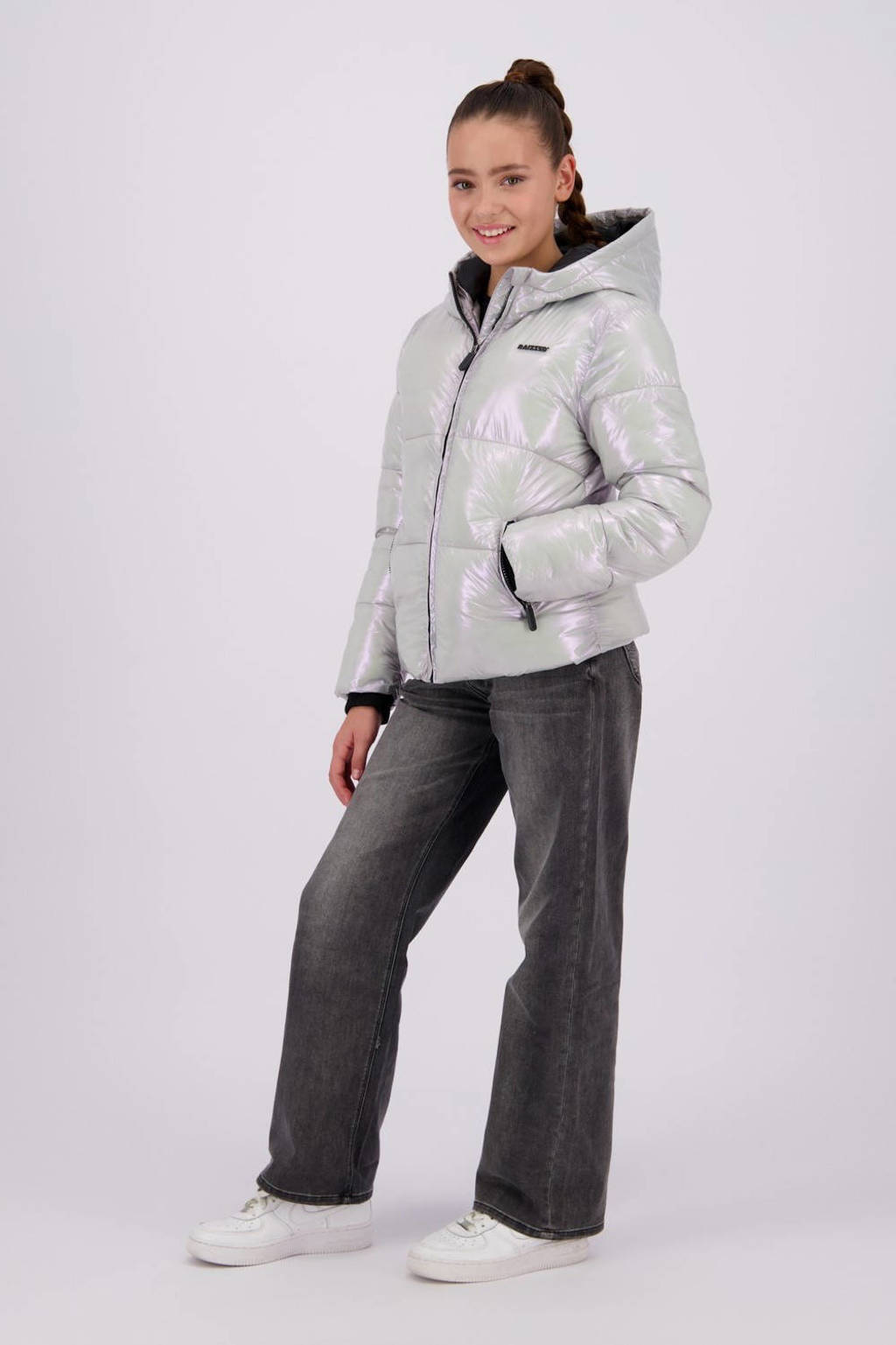 Raizzed gewatteerde winterjas Marly zilver metallic
